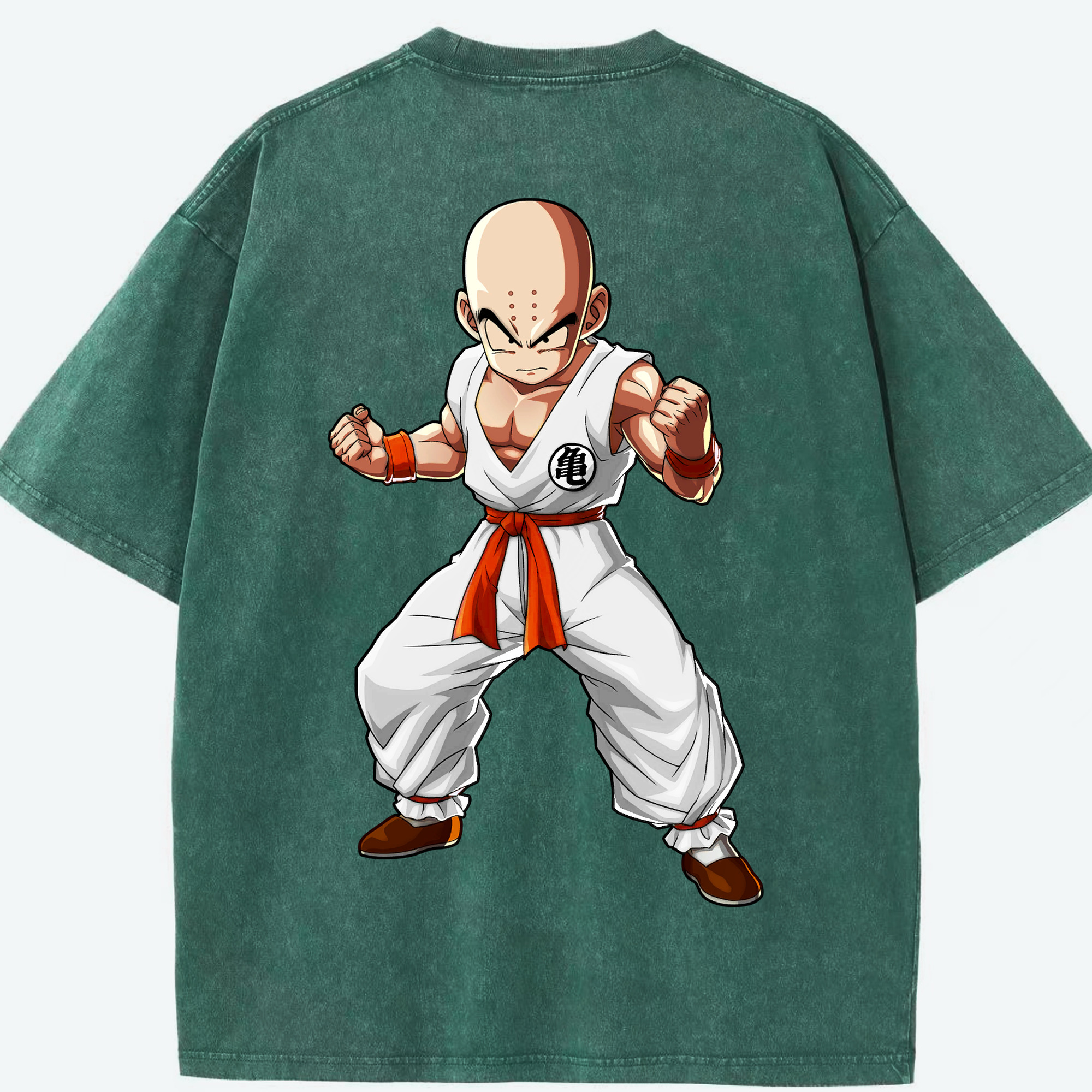 （画像用） ドラゴンボール クリリン DRAGON BALL krillin 綿100% ヴィンテージ風 半袖Tシャツ（背面プリント）